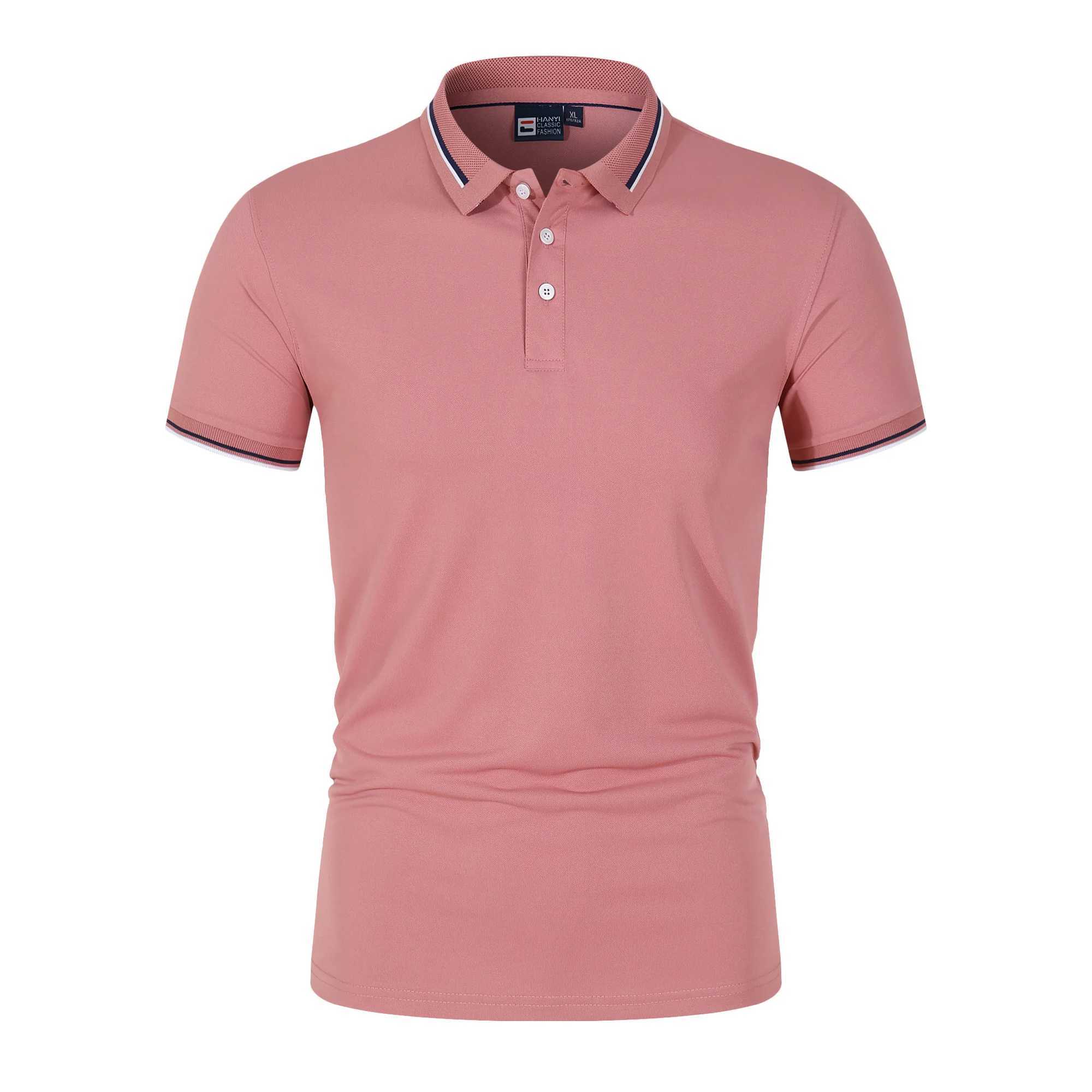 New Polo Shirt Men Solid Casual Cotton Polo Men Slim Fit Short Sleeve Mens PoloX240920
