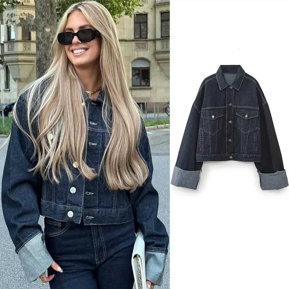 Ladies Vintage Fashion With Pockets Denim Blue Single Breasted Autumn Winter Jacket Women Long Sleeves Chic Lady Outfits FemaleX240920