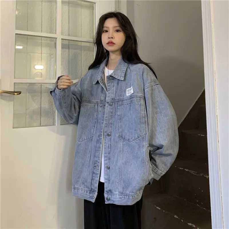 2023 New Womens Denim Jacket Womens Spring and Autumn Season Coat Retro Loose Denim Womens Coat Fashion Womens CoatX240920