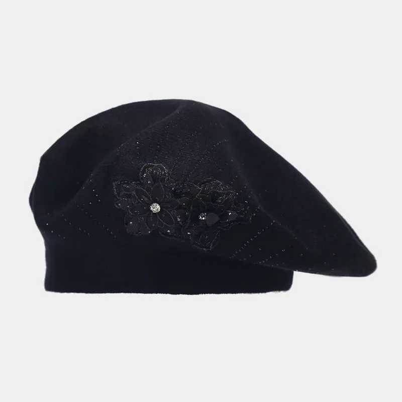 2023 Floral Cotton Warm Buckle Beret Painter Hat Octagonal Hat Women and Girl 14X240919