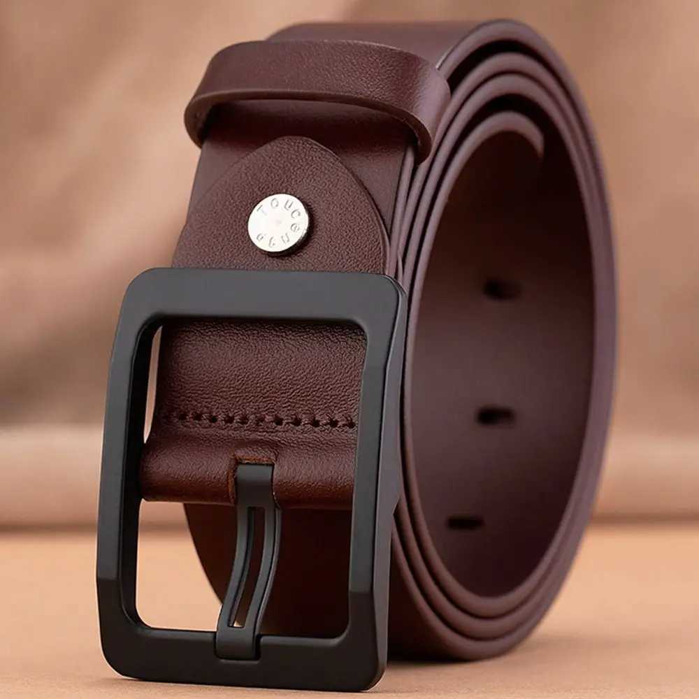 Mens retro belt pin buckle jeans black belt business casual luxury brand retro belt W241228