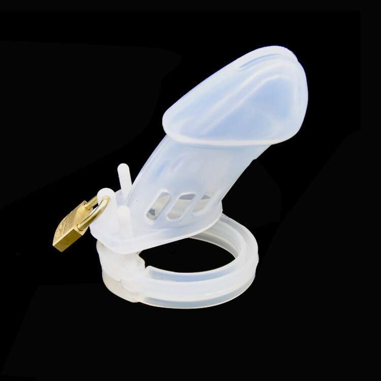 Male Sex Toys Small Male Chastity Device Cock Cage with 5 Size Rings Brass Locking Erotic Urethral Chastity Cage