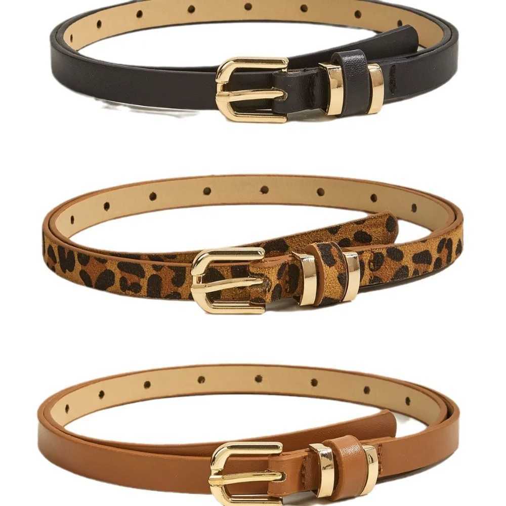 Temperature thin belt Versatile womens needle buckle small belt decoration simple summer leopard pattern womens waist belt W240920