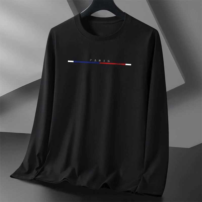 New Mens Casual Long Sleeve T-Shirt Letter Print Solid Color Retro Classic Spring/Summer Daily Party Social Long SleeveX240919