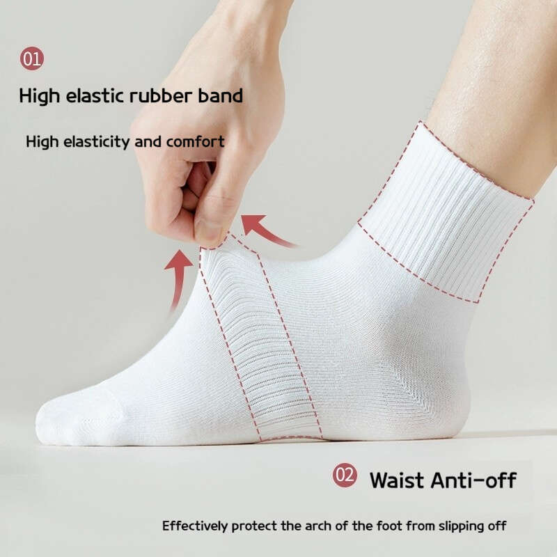 Socks For Men In Autumn, Anti Odor And Sweat Absorbing Long Tube Pure Cotton Socks Wholesale, Antibacterial Sports Tube Socks For Women In Zhuji Sock 