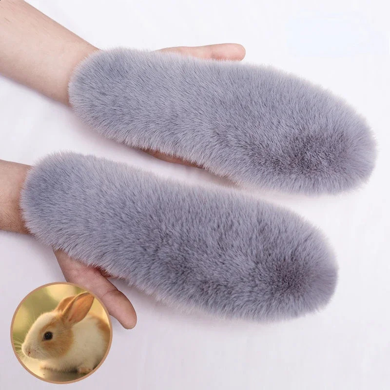 1 pair of plush lining cotton lining imitating rabbit fur lining winter mens warm thick breathable shoe accessories 240919