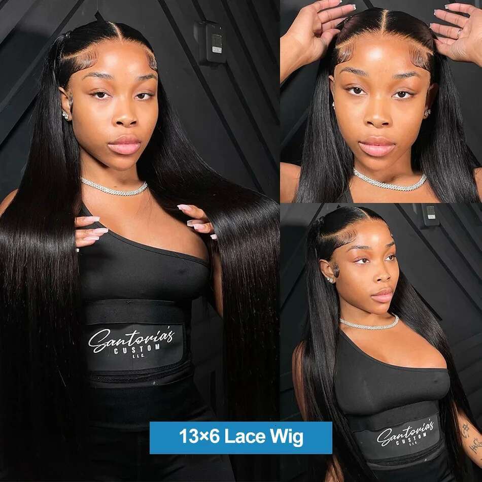 30 36 Inch 13x4 Bone Front Human Hair Brazilian 13x6 Straight HD Lace Frontal Wig 5x5 Closure Glueless Wigs