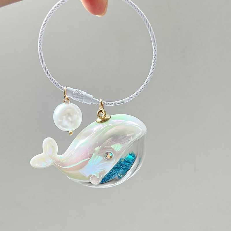Funny Dolphin Keychain Blue Whale Keyring For Car Keys Kawaii Whale House Pendant Keyring Girls Handbag Key Chains Jewelry GiftsX240919