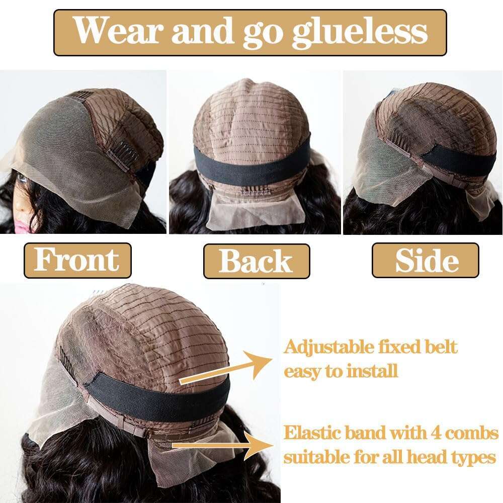 Kinky Curly Short Bob 13x4 Transparent Front Glueless Pre Plucked Human Hair Ready To Wear Brazilian Invisible Lace Wig