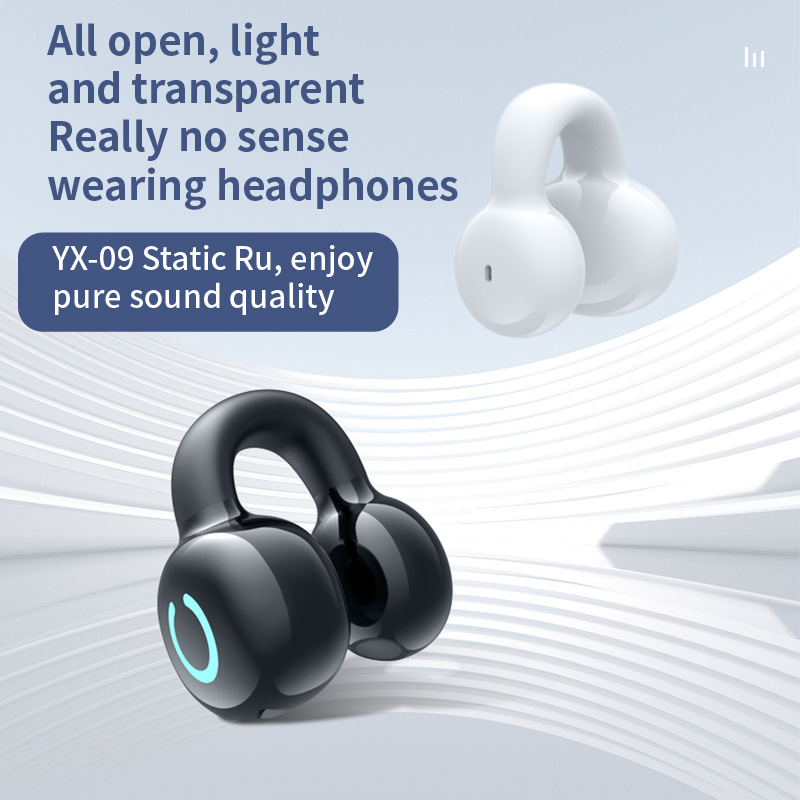 YX03 Bluetooth Earbuds with One Ear Wireless Earring Headphone for Outgoing Business Sports Headsets