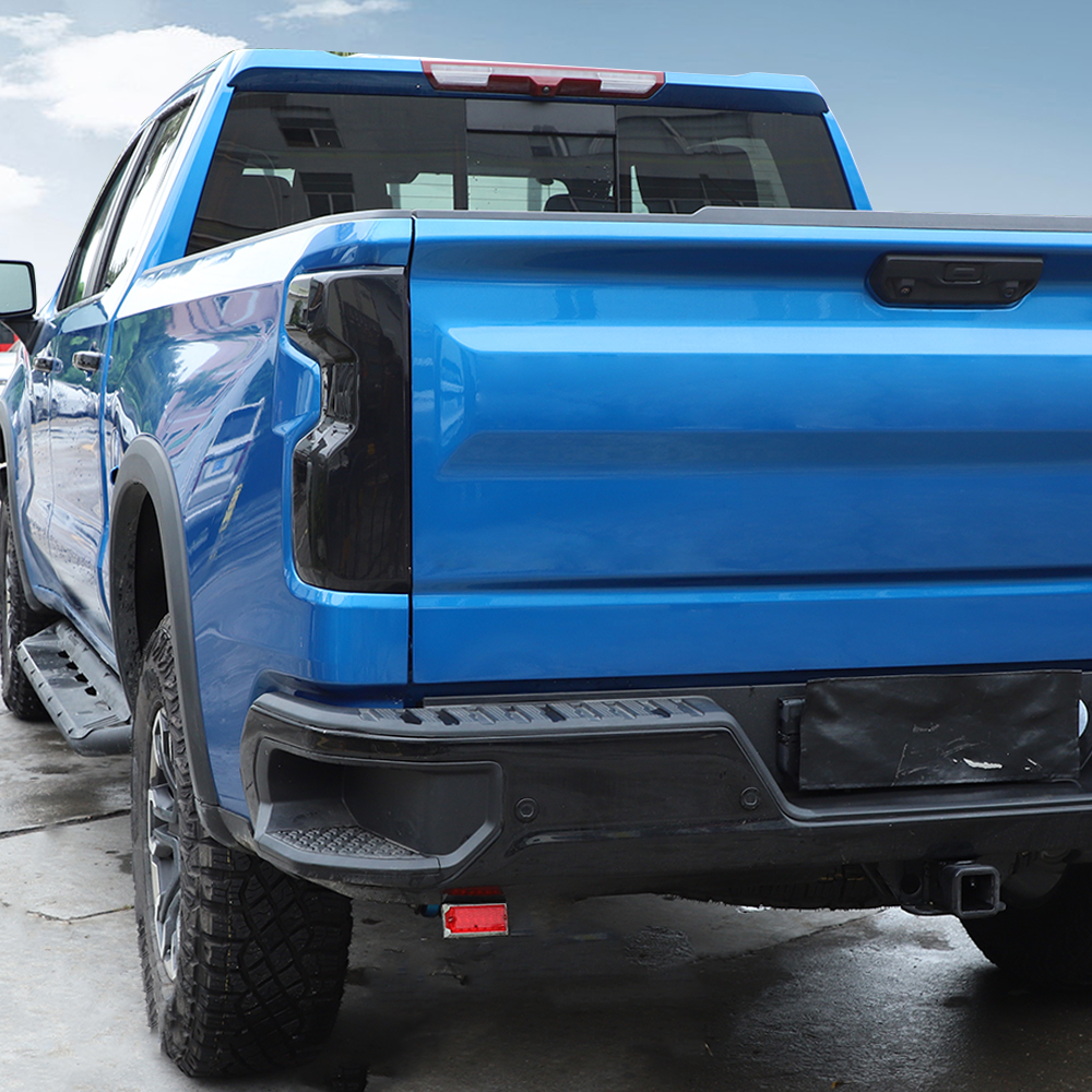 Smoked Black Tail Light Cover Guard Trim for 2022+ Chevrolet Chevy Silverado