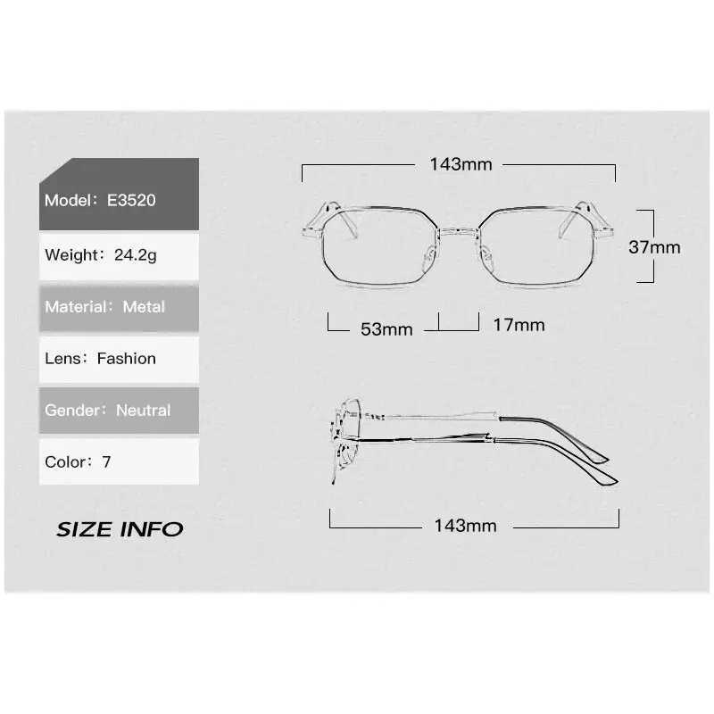 Narrow Sunglasses for Men Fashion Rectangle for Women Metal Luxury Brand Classic Sun GlassesX240920