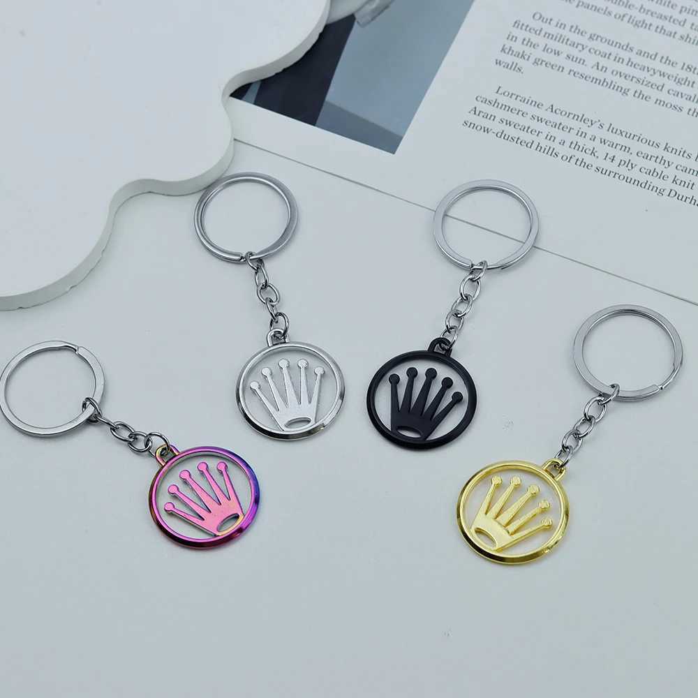Fashion Sweet Alloy Crown Pendant Keychains Bag Ornament Keyrings Car Trinket Accessories Key Holder Decor Jewelry GiftX240919