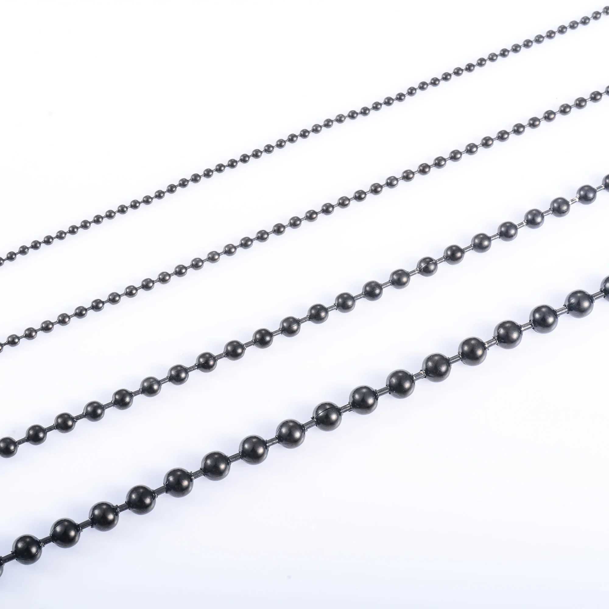 Bead Necklace for Women Men Ball Chain Stainless Steel Jewelry Accessories on the Neck Collar Round Rolo Black Plated ChokerX240919