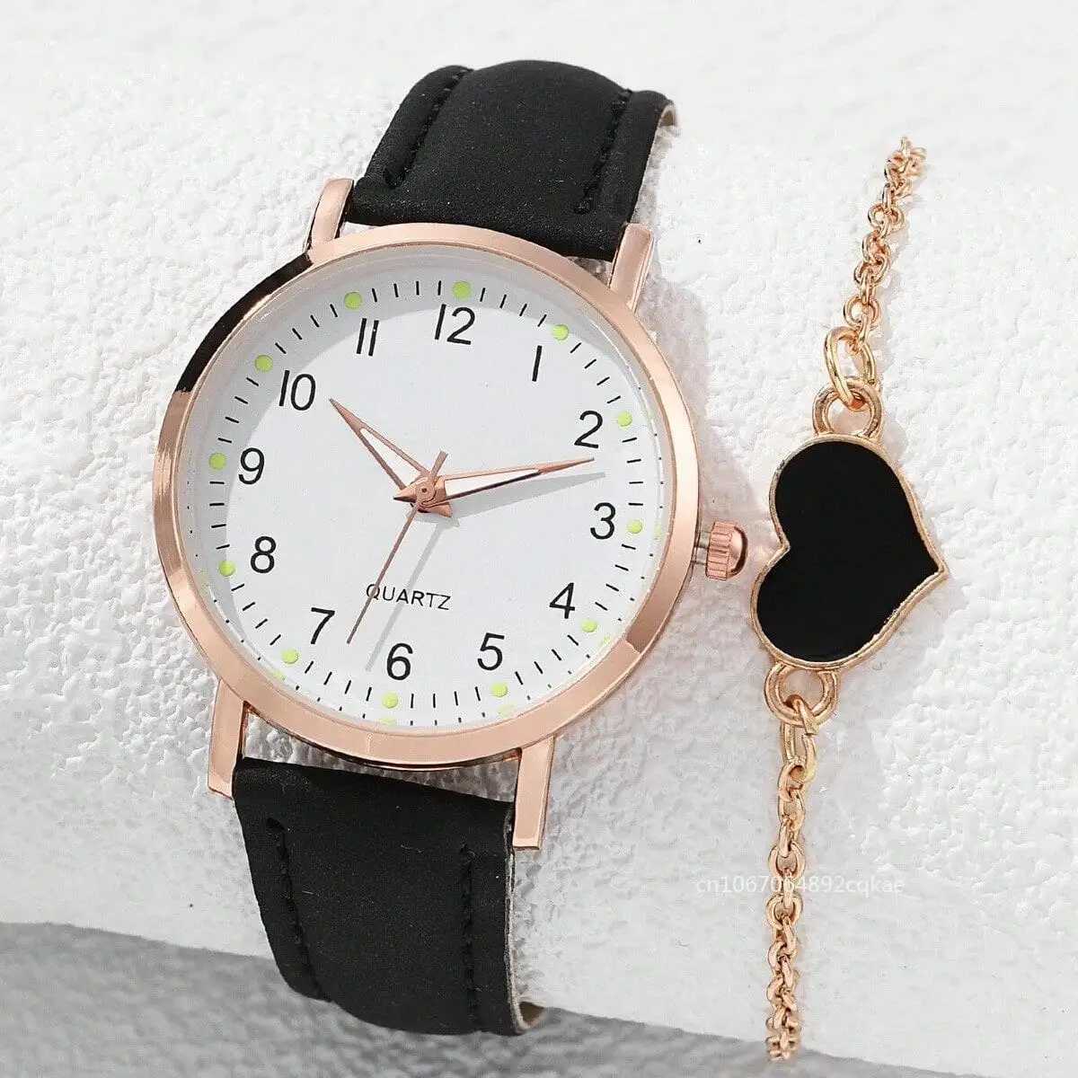 Women Fashion Watch Casual Bracelet Watches Set Leather Simple Round Dial Ladise Quartz Wristwatches Dress Clock Montre FemmeX240920