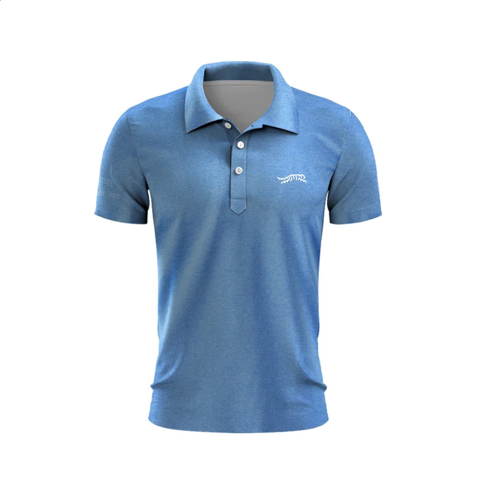 Tiger Woods Golf Sun Day Red Stripe Blue Mens Summer TShirt Top Quick Dry Club Button Polo Shirt 240919