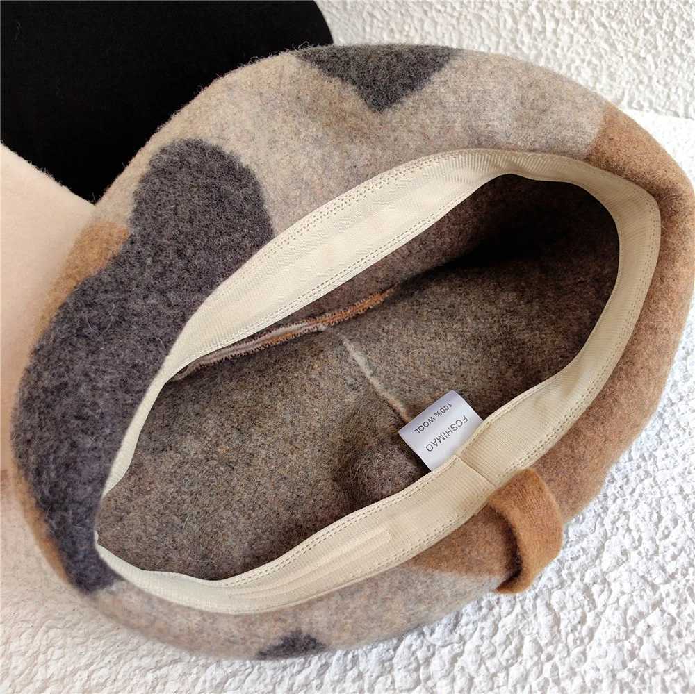 New Fashion Cute Girls Kawaii Cat Ear Beret Sweet Lolita Headwear Purple Beanies Hat Handmade Wool Felt Women Beret WholesaleX240919