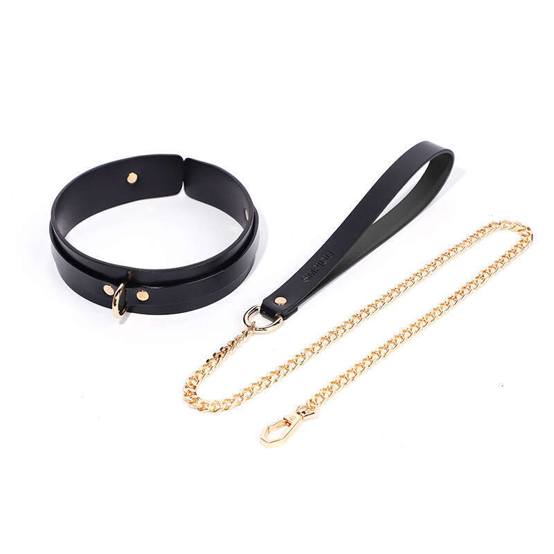 Sex SM Props Female Slave Training Traction Neck Set Pattern Metal Buckle Genuine Leather Sex Collar Alternative Adult Products