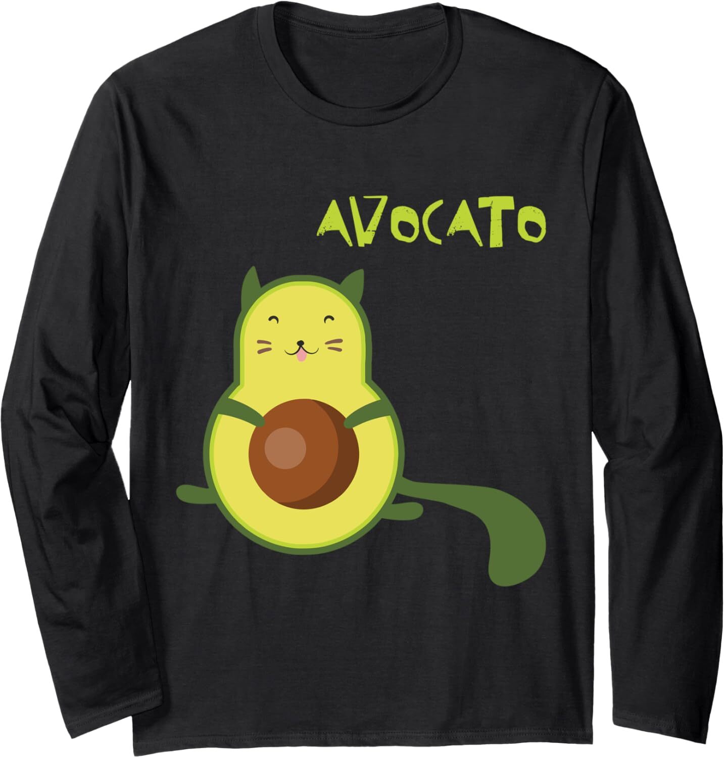 Long Sleeve Shirts for Men sweatshirt Avocato Funny Cute Cat Avocado Gift For Vegan Long Sleeve Tee Streetwear Casual tops clothes