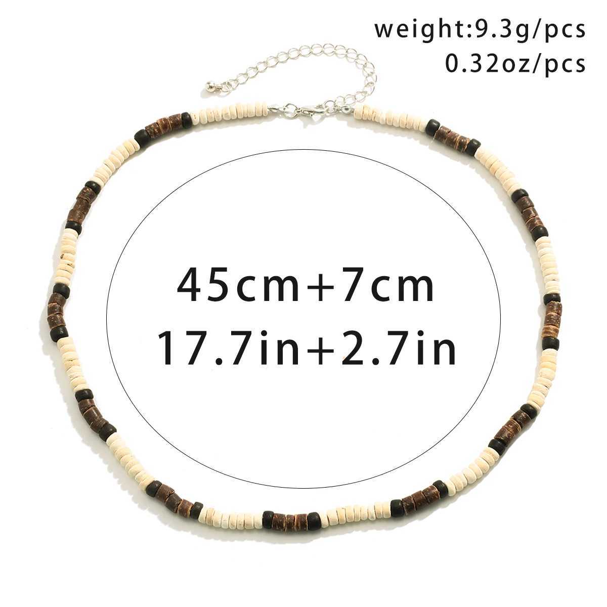 Fashion Men Summer Beach Wooden Bead Surfer Necklace Simple Geometric Tribal Ethnic Handmade Chain Steampunk Male Jewelry GiftX240919