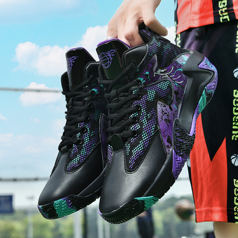 New plus size basketball shoes, sports casual running shoes, anti slip and wear-resistant fashionable men's running shoes