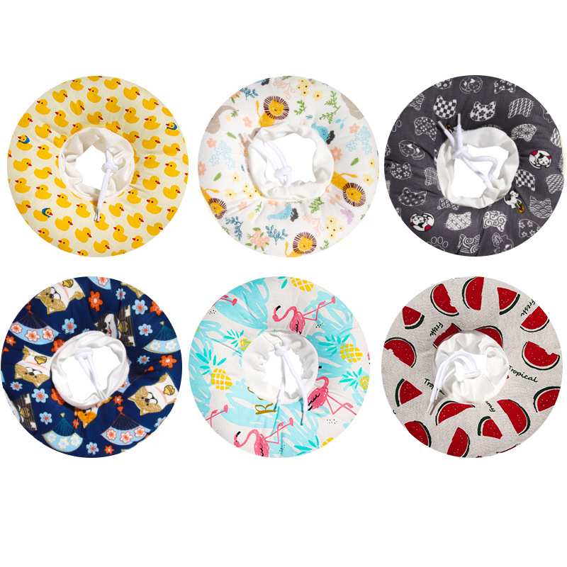 Halloween Cat collar cotton neck for cats and dogs Universal full size scratch protection White Eliza Circle Beauty