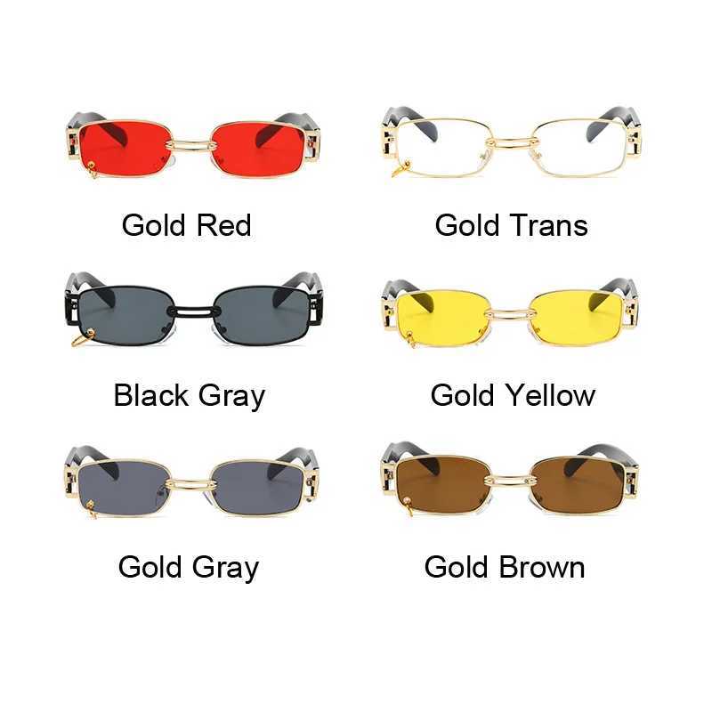 Fashion Punk Square Sunglasses Women Luxury Brand Small Frame Sun Glasses Female Rectangle Metal Mirror Oculos De Sol FemininoX240920