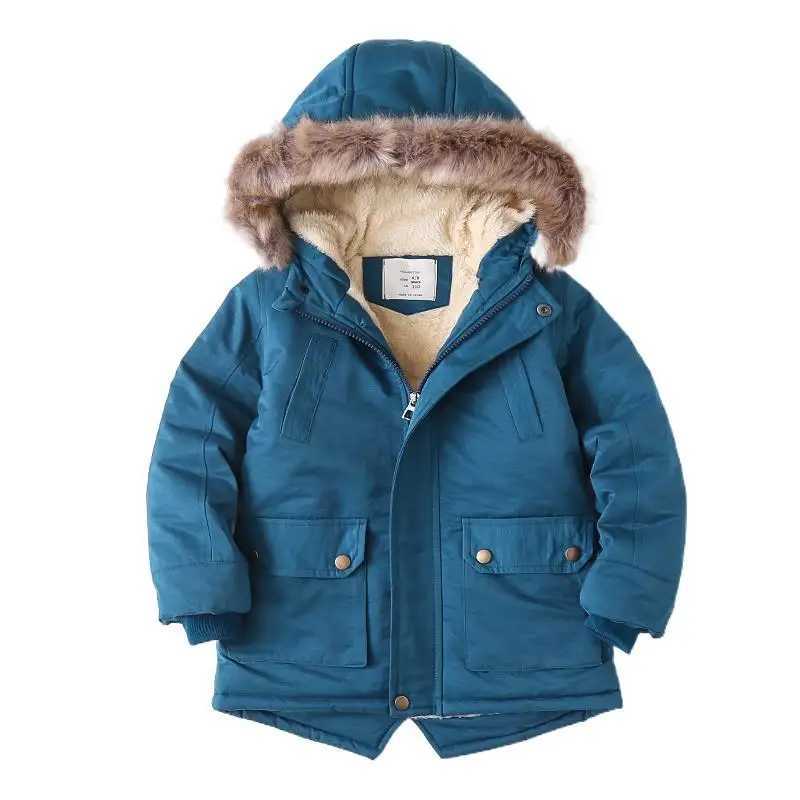 RAISE 2024 Autumn Winter Children Boy Outerwear Coat Fleece Thicken Warm Toddler Boys Hooded Jacket Kids Girls Parkas For 4-14YY240920