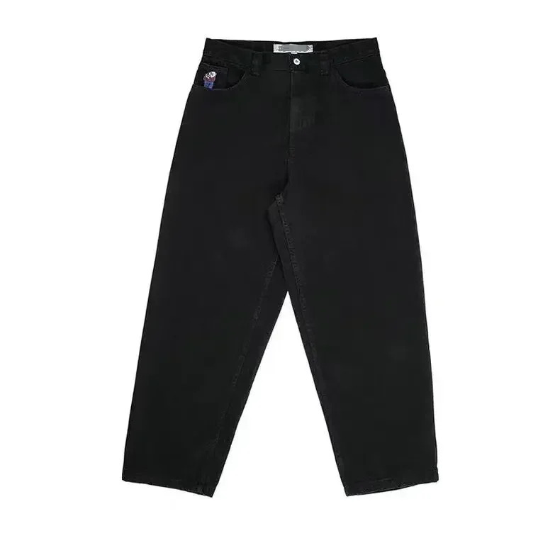 Polar Big Boy Baggy Jeans Y2K Japanese Gothic Hip Hop Cartoon Embroidery Vintage Blue Jean Men Women High Waist Wide Leg Trouser