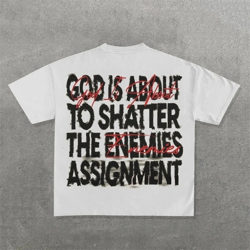 Y2k T Shirt Harajuku Hip Hop Letter Graphic Print Oversized Tshirt Men Women Gothic Round Neck Cotton Short Sleeve Tops