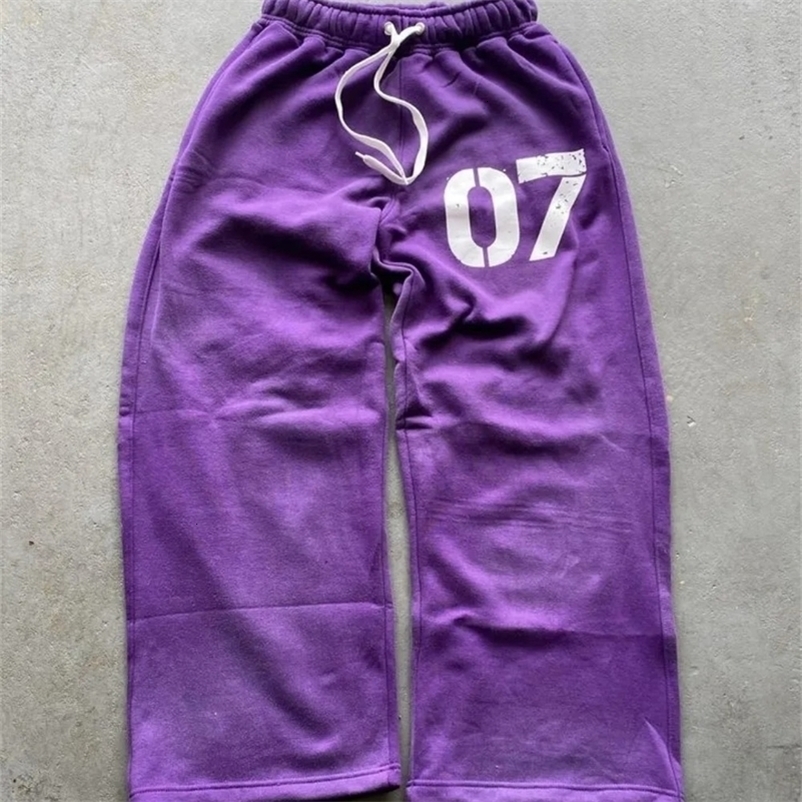 Streetwear Y2K Casual Baggy Sweatpants Drawstring Sports Pants Zipper Cardigan Fashion Digital Print Hooded Men Women Street Set y240919