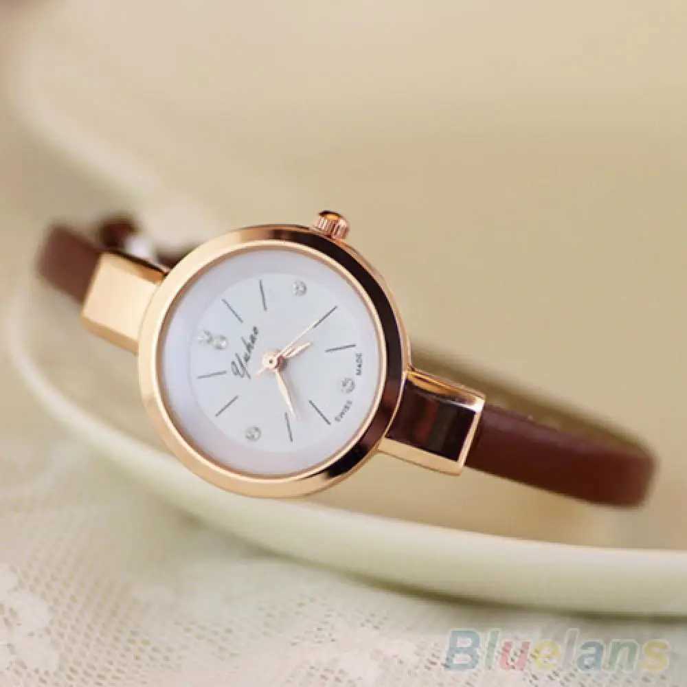 Women Wrist Watch Rhinestone Faux Leather Band Super Thin Slim Strap Clock Quartz Analog Wrist Watch Reloj Mujer Ladies WatchX240920