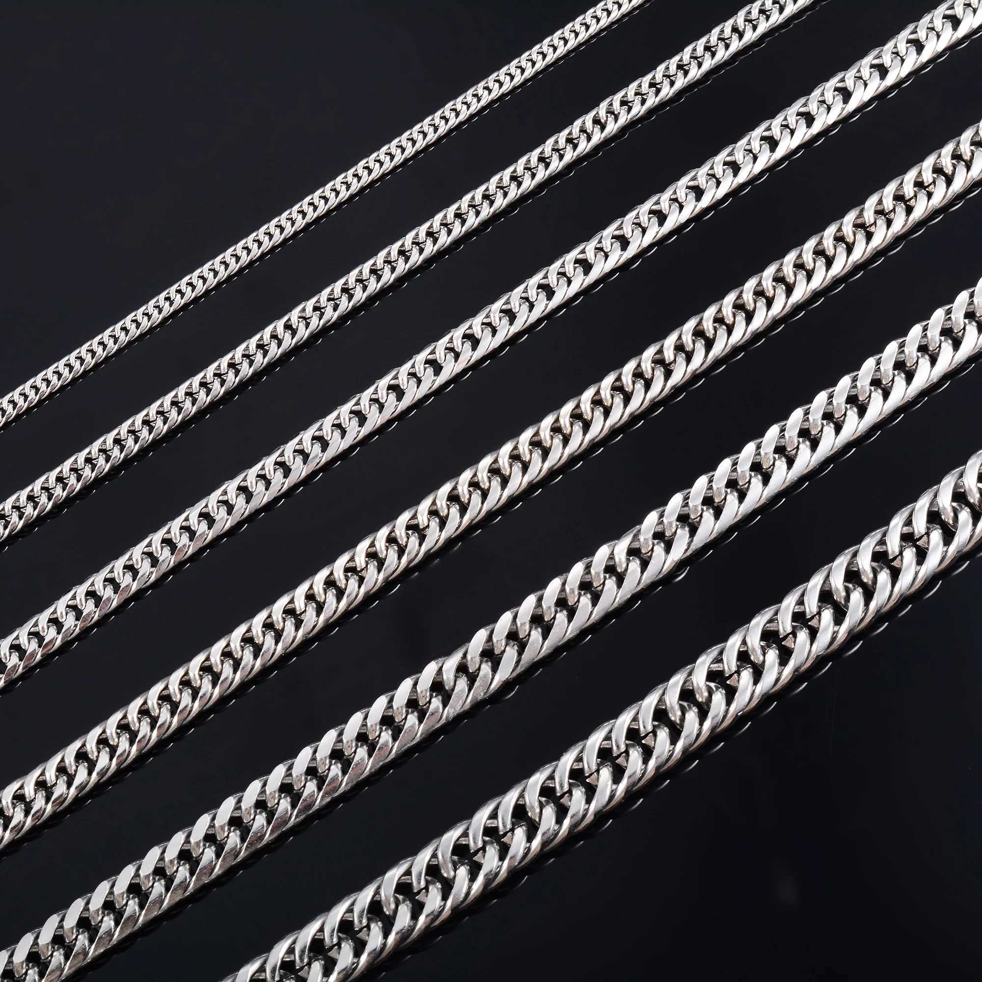 Mens Punk Link Cuban Curb Chain for Hip Hop Boy Women Stainless Steel Necklace Basic Metal Jewelry Accessories Heavy ChokerX240919