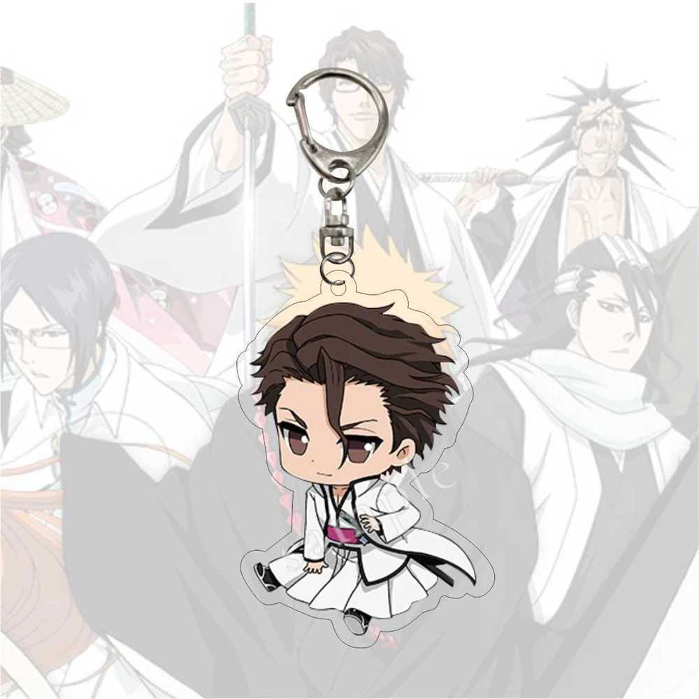 Original Anime Bleach Acrylic Keychain HD Q Edition Cartoon Characte Figurines Kurosaki Ichigo Ishida Uryuu Kuchiki Gift For FanX240919