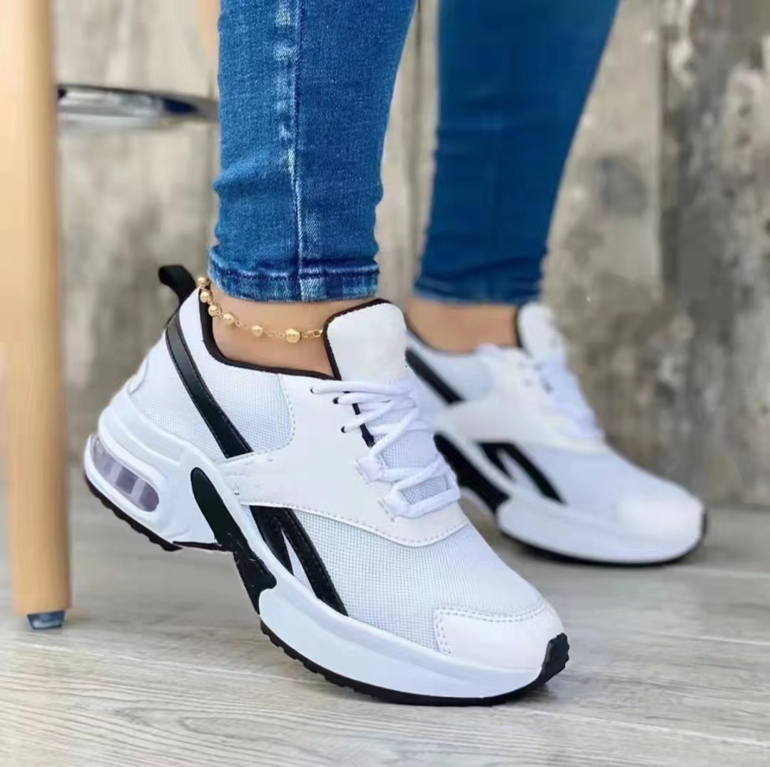 Sneakers 36-43 Autumn New Lace Up Wedge Platform 2022 Ladies Outdoor Fashion Air Cushion Casual Running Shoes 987