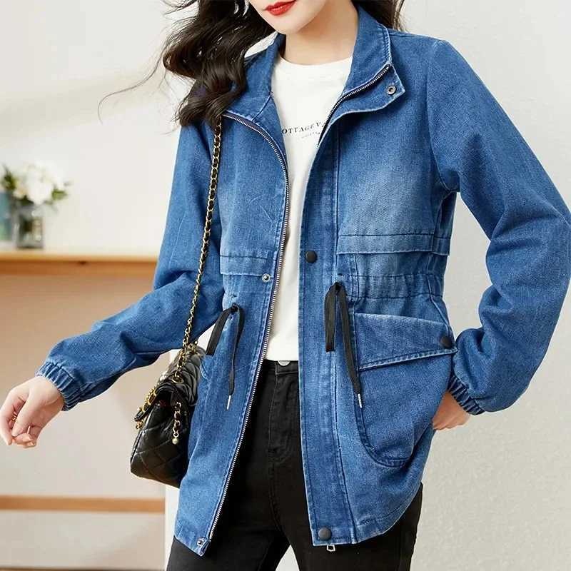 Womens Denim Jacket 2024 Spring Autumn New Ladies Denim Coat Design Sense Versatile Age Reduction Female Cowboy Overcoat A178X240920