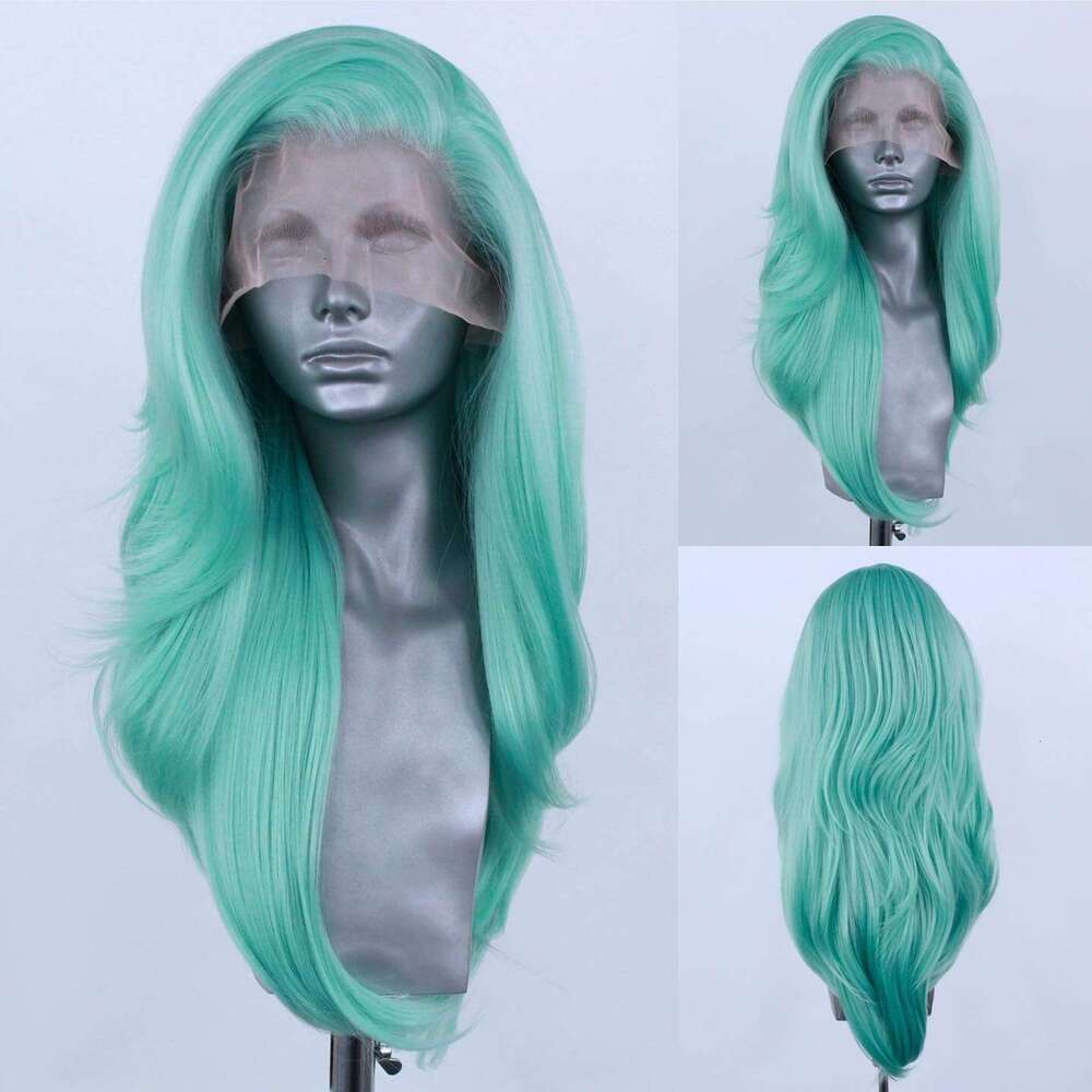 Red Green Blonde Color Glueless Synthetic Hair Lace Front Wig For Black Women High Temperature Fiber Natural Haire Cosplay