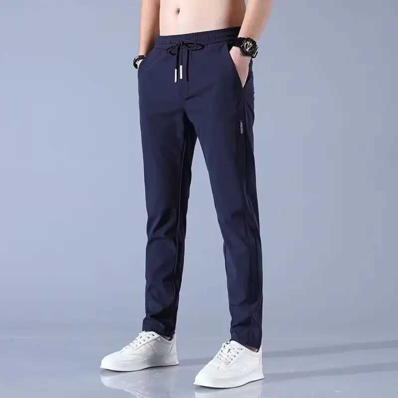 Straight tube ice stockings loose casual pants and summer slim wide leg pants suitable for mens business trends W240919