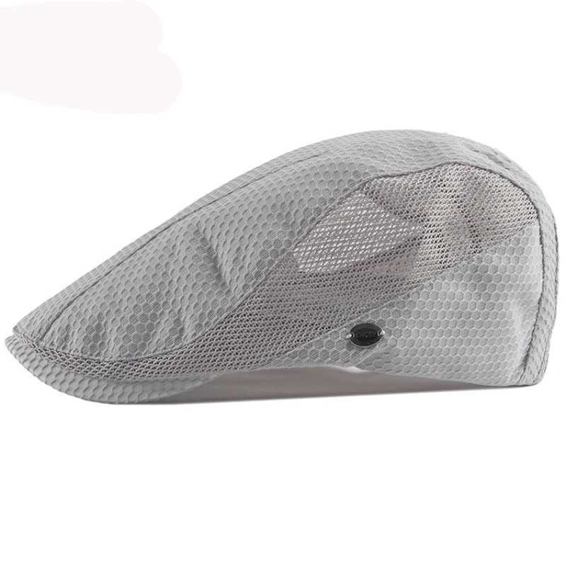 HT3209 New Beret Cap Summer Hat Men Women Berets Flat Cap Male Female Breathable Mesh Cap for Men Retro Artist Painter Beret HatX240919