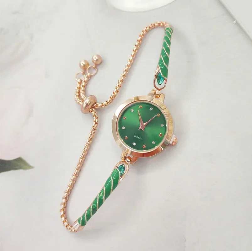 New Watch for Women Fashionable Colorful Drill Thin Band Drill Round Women Watch Adjustable PU Bracelet Watch Relojes Para MujerX240920
