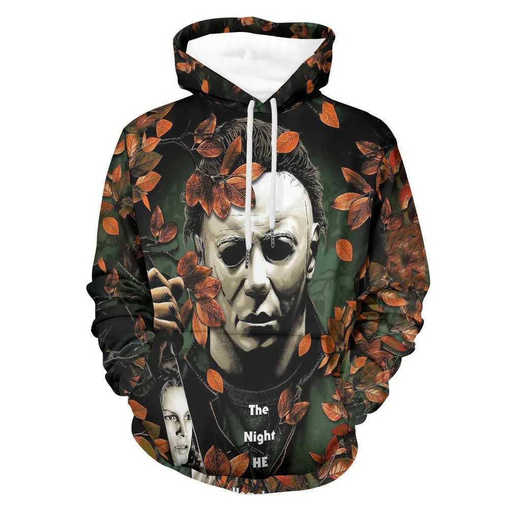 Horror Movie Halloween Hoodie Michael Myers 3D Print Men Women Hoodies Oversized Pullover Hooded Sweatshirts Kids Tops Clothing Y240920