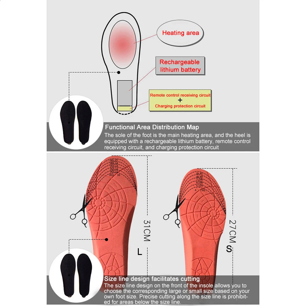 2000mAh smart warm foot pad with remote heated insole wireless thermal pad for outdoor camping and hiking trips 240919