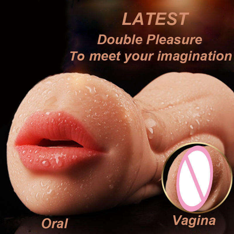 3D Realistic Vagina Masturbator Oral Mouth Aircraft Cup pocket Pussy Intimate Deep Throat Double Hole Sex Toy for Men