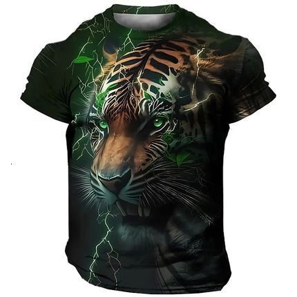 Summer 2023 New Night Trend 3D Digital Printing Short sleeved T-shirt for Men