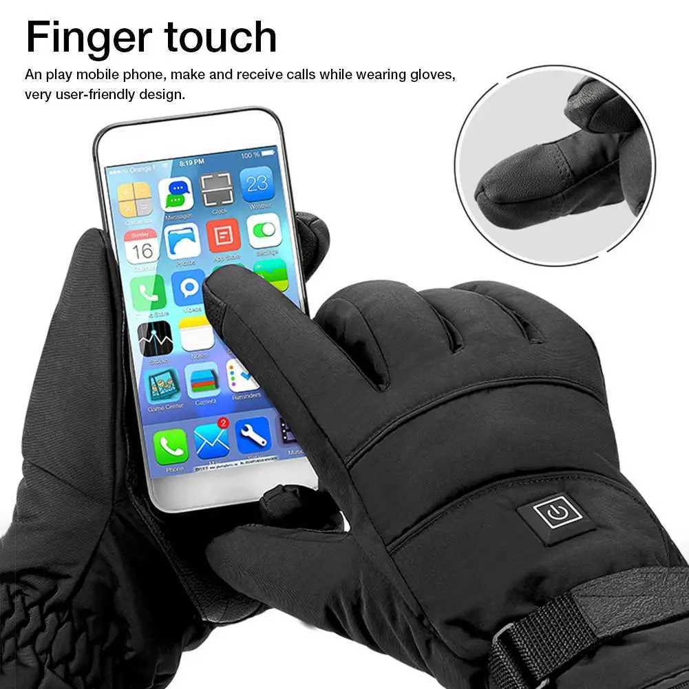 Sports Gloves Winter heating gloves with 3.7V rechargeable battery power supply electrically heated hand warmer skiing gloves H240920