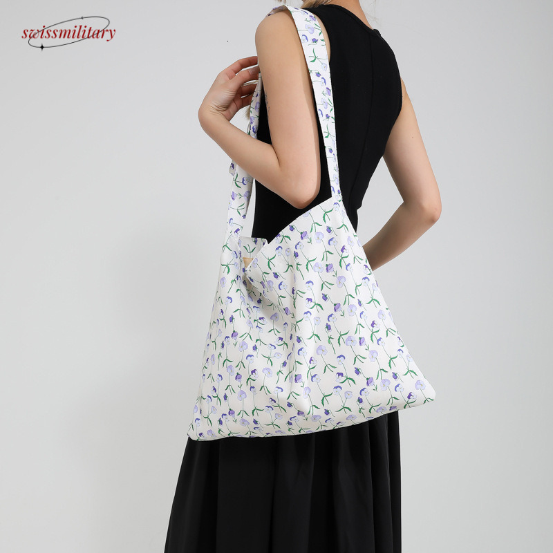Literary and artistic ral canvas female niche design, underarm bag, 2024 new high-capacity single shoulder handbag#11 Swissmilitary