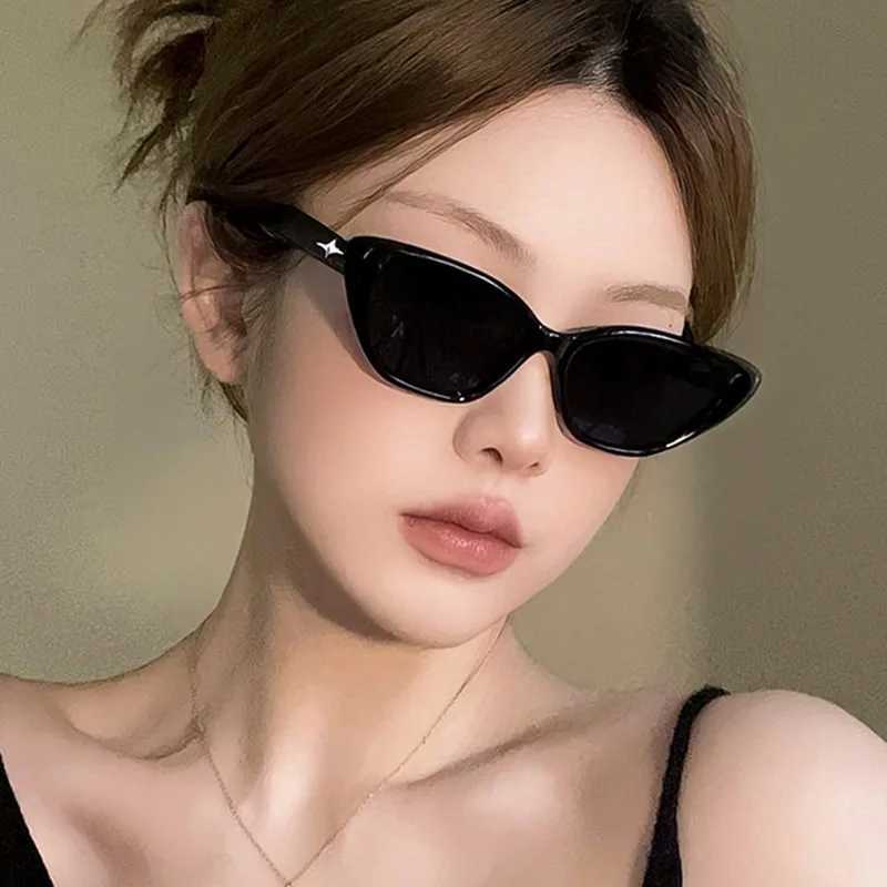Vintage Triangle Cats Eye Sunglasses Women UV400 Protection Shades Goggles Fashion Y2K Luxury Brand Designer for Female EyewearX240920