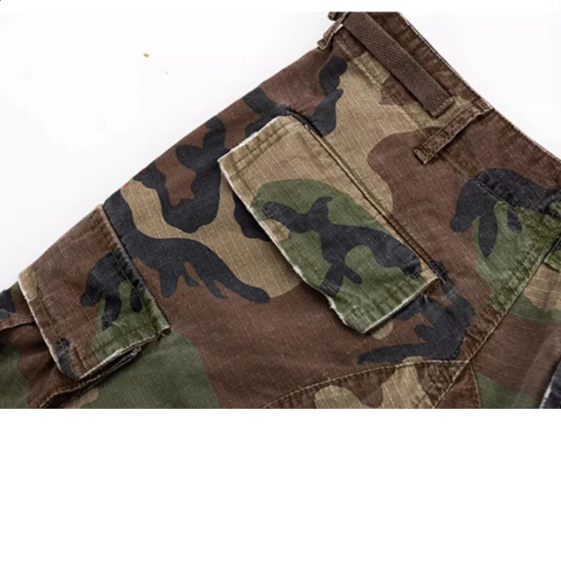 High Quality Camouflage Beggars Holes Tie Dye Shorts Men Causal Hip hop Cargo Camo Short Pants Man 240919
