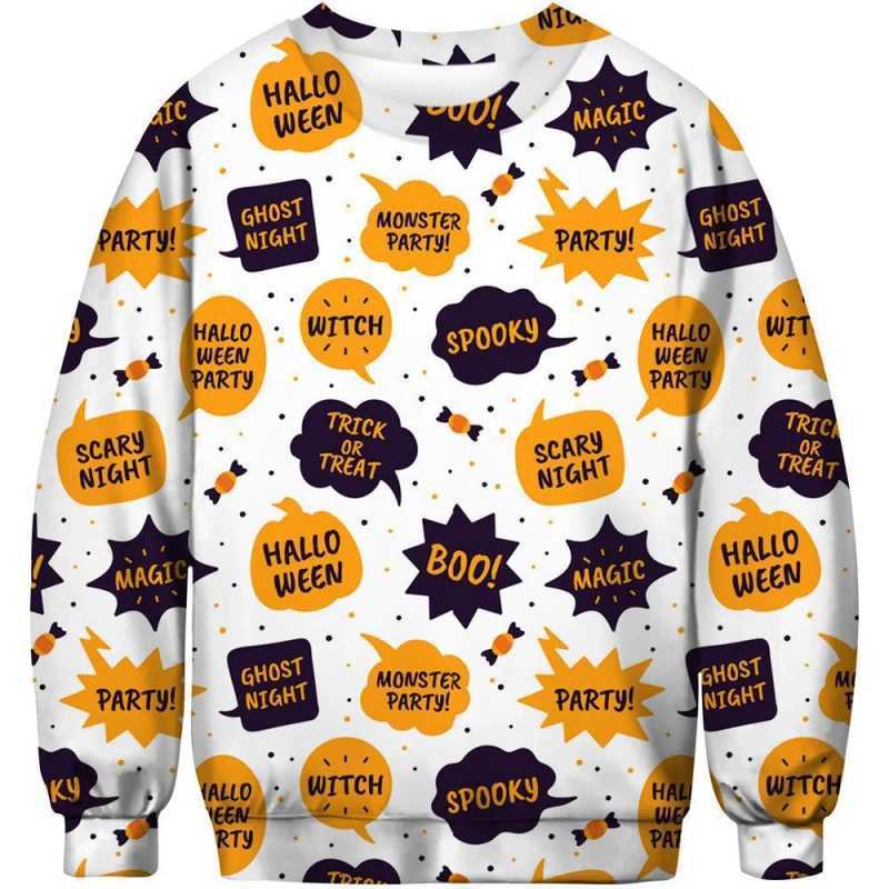 2024 new Halloween hoodie 3D printed Halloween pumpkin series crew-neck mens hoodie Y240920