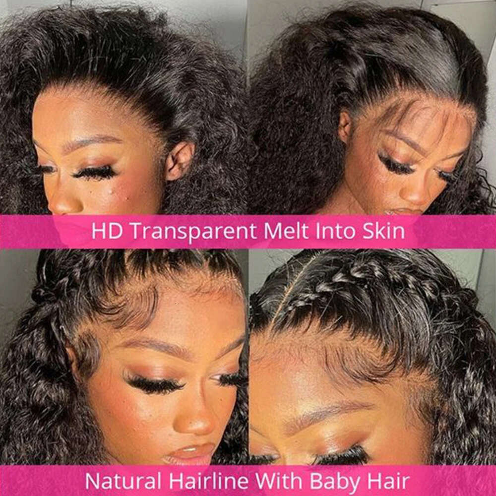 100% hd Frontal Wig Pre-Plucked 250% Full Density Kinky Curly Wigs Human Hair 13x6 Hd Lace
